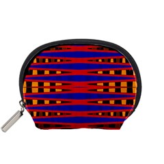 Bright Blue Red Yellow Mod Abstract Accessory Pouches (Small) 