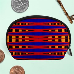 Bright Blue Red Yellow Mod Abstract Accessory Pouches (Large) 