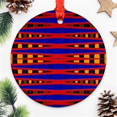 Bright Blue Red Yellow Mod Abstract Ornament (Round) 