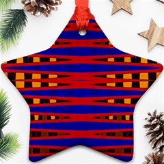 Bright Blue Red Yellow Mod Abstract Ornament (star) 