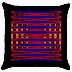 Bright Blue Red Yellow Mod Abstract Throw Pillow Case (Black)