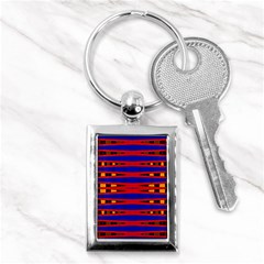 Bright Blue Red Yellow Mod Abstract Key Chains (Rectangle) 