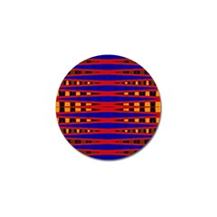 Bright Blue Red Yellow Mod Abstract Golf Ball Marker