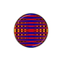 Bright Blue Red Yellow Mod Abstract Hat Clip Ball Marker