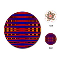 Bright Blue Red Yellow Mod Abstract Playing Cards (Round) 