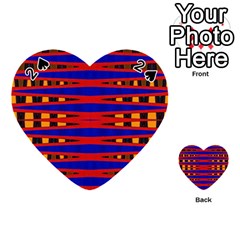 Bright Blue Red Yellow Mod Abstract Playing Cards 54 (Heart) 