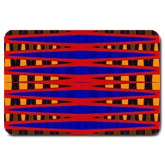 Bright Blue Red Yellow Mod Abstract Large Doormat 