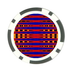 Bright Blue Red Yellow Mod Abstract Poker Chip Card Guards (10 pack) 