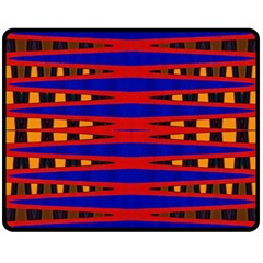 Bright Blue Red Yellow Mod Abstract Double Sided Fleece Blanket (Medium) 