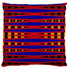 Bright Blue Red Yellow Mod Abstract Large Flano Cushion Case (One Side)