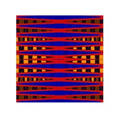 Bright Blue Red Yellow Mod Abstract Small Satin Scarf (Square) 