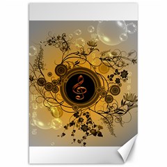 Decorative Clef On A Round Button With Flowers And Bubbles Canvas 20  X 30   by FantasyWorld7