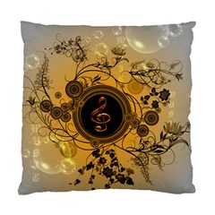 Decorative Clef On A Round Button With Flowers And Bubbles Standard Cushion Case (two Sides) by FantasyWorld7