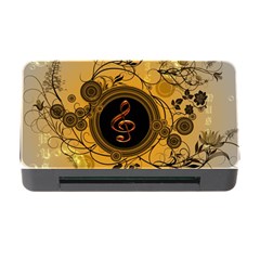 Decorative Clef On A Round Button With Flowers And Bubbles Memory Card Reader With Cf by FantasyWorld7