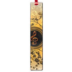 Decorative Clef On A Round Button With Flowers And Bubbles Large Book Marks by FantasyWorld7