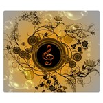 Decorative Clef On A Round Button With Flowers And Bubbles Double Sided Flano Blanket (Small)  50 x40  Blanket Front