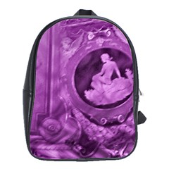 Vintage Purple Lady Cameo School Bag (large) by BrightVibesDesign