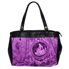 Vintage Purple Lady Cameo Oversize Office Handbag (2 Sides) by BrightVibesDesign