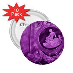 Vintage Purple Lady Cameo 2 25  Buttons (10 Pack)  by BrightVibesDesign