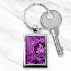 Vintage Purple Lady Cameo Key Chains (rectangle)  by BrightVibesDesign