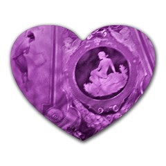 Vintage Purple Lady Cameo Heart Mousepads