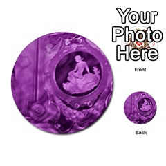 Vintage Purple Lady Cameo Multi-purpose Cards (round)  by BrightVibesDesign