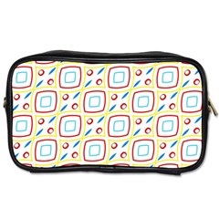 Squares Rhombus And Circles Pattern  Toiletries Bag (two Sides) by LalyLauraFLM