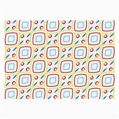 Squares Rhombus And Circles Pattern  			large Glasses Cloth by LalyLauraFLM