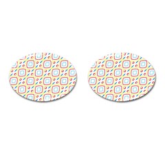 Squares Rhombus And Circles Pattern  			cufflinks (oval) by LalyLauraFLM