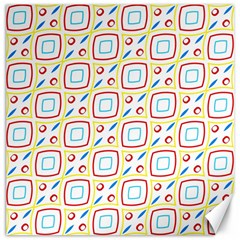 Squares Rhombus And Circles Pattern  			canvas 16  X 16  by LalyLauraFLM