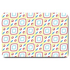 Squares Rhombus And Circles Pattern  			large Doormat by LalyLauraFLM