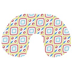 Squares Rhombus And Circles Pattern  Travel Neck Pillow by LalyLauraFLM