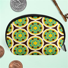 Blue Yellow Flowers Pattern Accessory Pouch by LalyLauraFLM