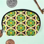 Blue yellow flowers pattern Accessory Pouch Back