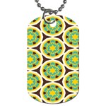 Blue yellow flowers pattern 			Dog Tag (One Side) Front