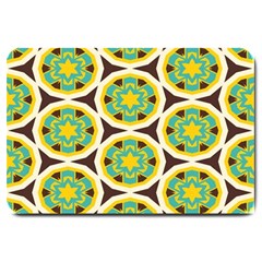 Blue Yellow Flowers Pattern 			large Doormat by LalyLauraFLM