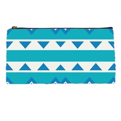 Blue Triangles And Stripes  	pencil Case by LalyLauraFLM