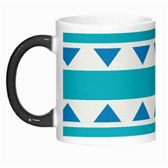 Blue Triangles And Stripes  Morph Mug by LalyLauraFLM