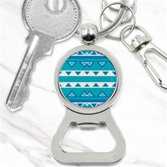 Blue Triangles And Stripes  			bottle Opener Key Chain by LalyLauraFLM