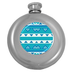 Blue Triangles And Stripes  			hip Flask (5 Oz) by LalyLauraFLM