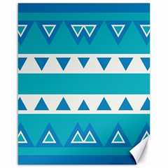 Blue Triangles And Stripes  			canvas 16  X 20  by LalyLauraFLM