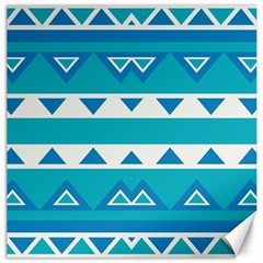 Blue Triangles And Stripes  			canvas 20  X 20  by LalyLauraFLM