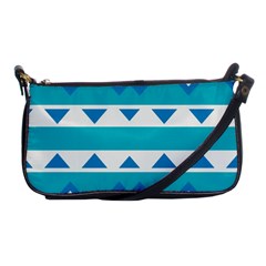 Blue Triangles And Stripes  			shoulder Clutch Bag by LalyLauraFLM