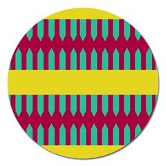 Stripes And Other Shapes   			magnet 5  (round) by LalyLauraFLM