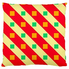 Squares And Stripes    	large Flano Cushion Case (two Sides) by LalyLauraFLM