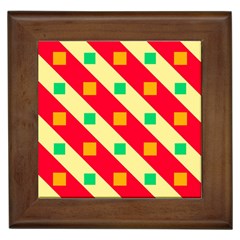 Squares And Stripes    			framed Tile by LalyLauraFLM