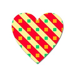 Squares And Stripes    			magnet (heart) by LalyLauraFLM