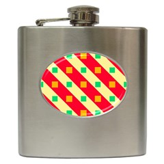 Squares And Stripes    			hip Flask (6 Oz) by LalyLauraFLM