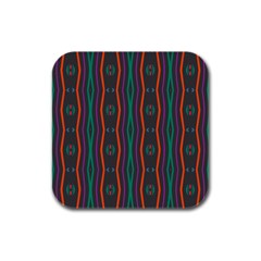 Wavy Chains Pattern     			rubber Square Coaster (4 Pack by LalyLauraFLM