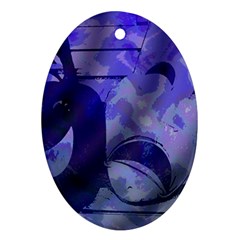 Blue Comedy Drama Theater Masks Ornament (oval)  by BrightVibesDesign